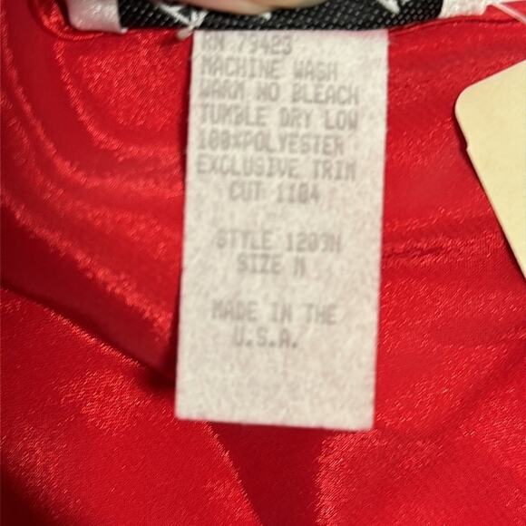 Intimate Affair California Vintage Red Satin Chemise Nightgown Bow w Pearls Sz M - Picture 14 of 15